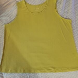 NORTH STYLE Womens Plus 2X Sleeveless Avacado Green Polyester Blend Tank Top